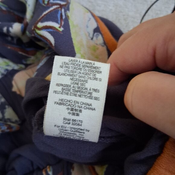 Free People Women's Size Large Island Time Denim Blue Print Midi Jumpsuit - Picture 9 of 16